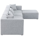  Manufacturer Color_Grey -- Cube 144" Grey Fabric Upholstered 5 pc Modular Sectional IMAGE 9