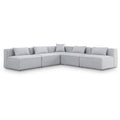  Manufacturer Color_Grey -- Cube 108" Grey Fabric Upholstered 5 pc Modular Sectional IMAGE 1