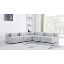  Manufacturer Color_Grey -- Cube 108" Grey Fabric Upholstered 5 pc Modular Sectional IMAGE 2