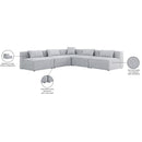  Manufacturer Color_Grey -- Cube 108" Grey Fabric Upholstered 5 pc Modular Sectional IMAGE 9