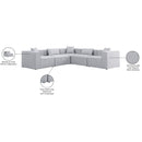  Manufacturer Color_Grey -- Cube 108" Grey Fabric Upholstered 5 pc Modular Sectional IMAGE 10