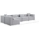  Manufacturer Color_Grey -- Cube 144" Grey Fabric Upholstered 5 pc Modular Sectional IMAGE 14