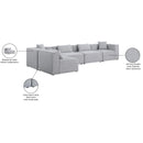  Manufacturer Color_Grey -- Cube 144" Grey Fabric Upholstered 5 pc Modular Sectional IMAGE 15