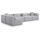  Manufacturer Color_Grey -- Cube 144" Grey Fabric Upholstered 5 pc Modular Sectional IMAGE 1