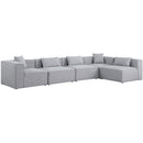  Manufacturer Color_Grey -- Cube 144" Grey Fabric Upholstered 5 pc Modular Sectional IMAGE 2