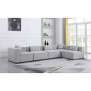  Manufacturer Color_Grey -- Cube 144" Grey Fabric Upholstered 5 pc Modular Sectional IMAGE 4