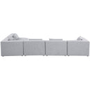  Manufacturer Color_Grey -- Cube 144" Grey Fabric Upholstered 5 pc Modular Sectional IMAGE 5