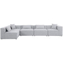  Manufacturer Color_Grey -- Cube 144" Grey Fabric Upholstered 5 pc Modular Sectional IMAGE 7