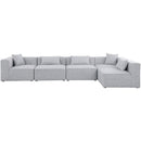  Manufacturer Color_Grey -- Cube 144" Grey Fabric Upholstered 5 pc Modular Sectional IMAGE 8