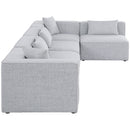  Manufacturer Color_Grey -- Cube 144" Grey Fabric Upholstered 5 pc Modular Sectional IMAGE 9