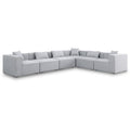 Manufacturer Color_Grey -- Cube 144" Grey Fabric Upholstered 6 pc Modular Sectional IMAGE 1