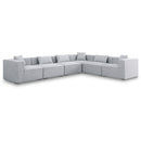  Manufacturer Color_Grey -- Cube 144" Grey Fabric Upholstered 6 pc Modular Sectional IMAGE 1