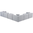  Manufacturer Color_Grey -- Cube 144" Grey Fabric Upholstered 6 pc Modular Sectional IMAGE 3