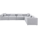  Manufacturer Color_Grey -- Cube 144" Grey Fabric Upholstered 6 pc Modular Sectional IMAGE 4