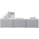  Manufacturer Color_Grey -- Cube 144" Grey Fabric Upholstered 6 pc Modular Sectional IMAGE 5