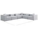  Manufacturer Color_Grey -- Cube 144" Grey Fabric Upholstered 6 pc Modular Sectional IMAGE 9