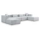  Manufacturer Color_Grey -- Cube 144" Grey Fabric Upholstered 6 pc Modular Sectional IMAGE 1
