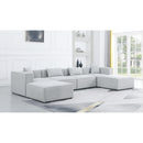  Manufacturer Color_Grey -- Cube 144" Grey Fabric Upholstered 6 pc Modular Sectional IMAGE 2