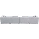  Manufacturer Color_Grey -- Cube 144" Grey Fabric Upholstered 6 pc Modular Sectional IMAGE 3