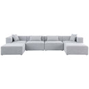  Manufacturer Color_Grey -- Cube 144" Grey Fabric Upholstered 6 pc Modular Sectional IMAGE 4