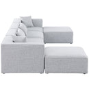  Manufacturer Color_Grey -- Cube 144" Grey Fabric Upholstered 6 pc Modular Sectional IMAGE 5