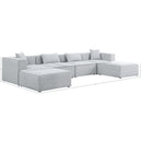  Manufacturer Color_Grey -- Cube 144" Grey Fabric Upholstered 6 pc Modular Sectional IMAGE 9