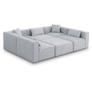  Manufacturer Color_Grey -- Cube 108" Grey Fabric Upholstered 6 pc Modular Sectional IMAGE 1