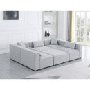  Manufacturer Color_Grey -- Cube 108" Grey Fabric Upholstered 6 pc Modular Sectional IMAGE 2