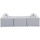  Manufacturer Color_Grey -- Cube 108" Grey Fabric Upholstered 6 pc Modular Sectional IMAGE 3