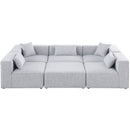  Manufacturer Color_Grey -- Cube 108" Grey Fabric Upholstered 6 pc Modular Sectional IMAGE 4