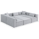  Manufacturer Color_Grey -- Cube 108" Grey Fabric Upholstered 6 pc Modular Sectional IMAGE 9