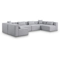  Manufacturer Color_Grey -- Cube 144" Grey Fabric Upholstered 6 pc Modular Sectional IMAGE 1