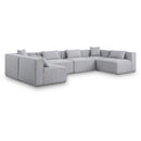  Manufacturer Color_Grey -- Cube 144" Grey Fabric Upholstered 6 pc Modular Sectional IMAGE 1