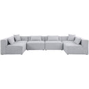  Manufacturer Color_Grey -- Cube 144" Grey Fabric Upholstered 6 pc Modular Sectional IMAGE 4