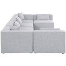  Manufacturer Color_Grey -- Cube 144" Grey Fabric Upholstered 6 pc Modular Sectional IMAGE 5