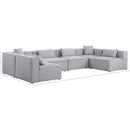  Manufacturer Color_Grey -- Cube 144" Grey Fabric Upholstered 6 pc Modular Sectional IMAGE 9
