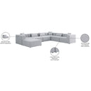  Manufacturer Color_Grey -- Cube 144" Grey Fabric Upholstered 7 pc Modular Sectional IMAGE 10