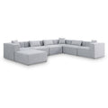  Manufacturer Color_Grey -- Cube 144" Grey Fabric Upholstered 7 pc Modular Sectional IMAGE 1