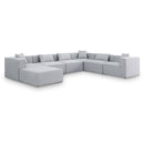  Manufacturer Color_Grey -- Cube 144" Grey Fabric Upholstered 7 pc Modular Sectional IMAGE 1