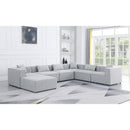  Manufacturer Color_Grey -- Cube 144" Grey Fabric Upholstered 7 pc Modular Sectional IMAGE 2