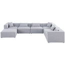  Manufacturer Color_Grey -- Cube 144" Grey Fabric Upholstered 7 pc Modular Sectional IMAGE 4