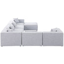  Manufacturer Color_Grey -- Cube 144" Grey Fabric Upholstered 7 pc Modular Sectional IMAGE 5