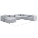  Manufacturer Color_Grey -- Cube 144" Grey Fabric Upholstered 7 pc Modular Sectional IMAGE 9
