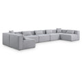  Manufacturer Color_Grey -- Cube 180" Grey Fabric Upholstered 7 pc Modular Sectional IMAGE 1