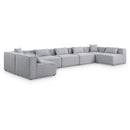  Manufacturer Color_Grey -- Cube 180" Grey Fabric Upholstered 7 pc Modular Sectional IMAGE 1