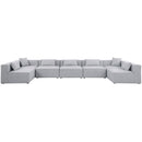  Manufacturer Color_Grey -- Cube 180" Grey Fabric Upholstered 7 pc Modular Sectional IMAGE 4