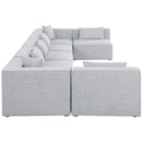  Manufacturer Color_Grey -- Cube 180" Grey Fabric Upholstered 7 pc Modular Sectional IMAGE 5