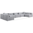  Manufacturer Color_Grey -- Cube 180" Grey Fabric Upholstered 7 pc Modular Sectional IMAGE 9