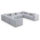  Manufacturer Color_Grey -- Cube 144" Grey Fabric Upholstered 8 pc Modular Sectional IMAGE 1
