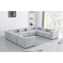  Manufacturer Color_Grey -- Cube 144" Grey Fabric Upholstered 8 pc Modular Sectional IMAGE 2